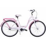 Mestský bicykel 26" Kozbike 26K19 1 prevodový Bielo ružový